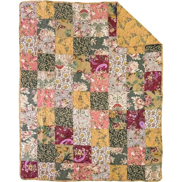 Greenland Home Antique Chic Quilted Patchwork Throw 50" X 60" Multicolor - Picture 3 of 11